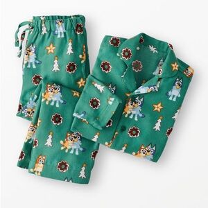 Hanna Andersson Flannel Christmas Bluey Print Pajama Set